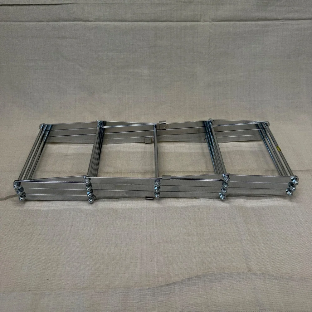 Vintage Chrome Expandable Wine Rack Mid Century Bar Cart Storage Decor